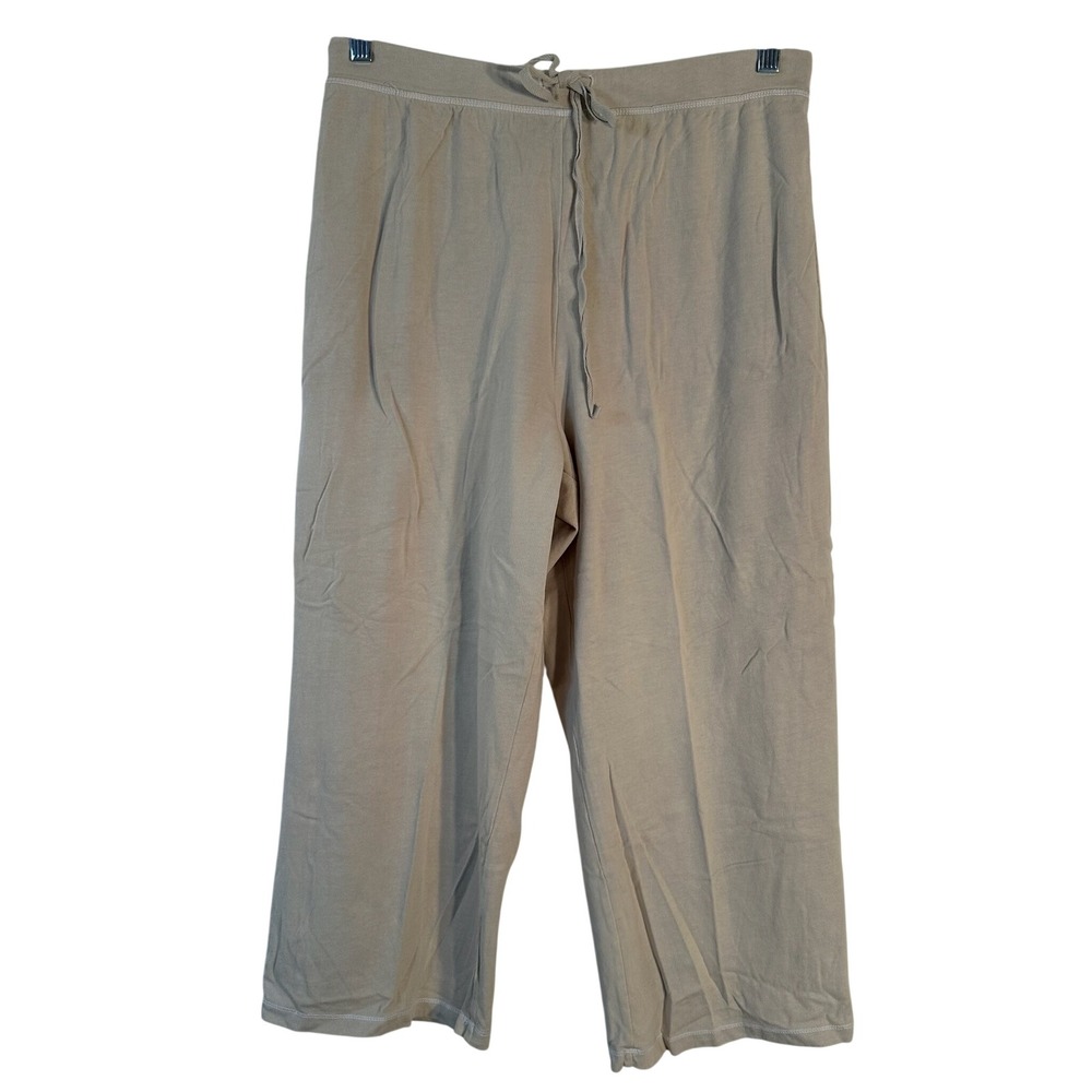 Fresh Produce Natural Beige Feel Good Jersey Capri Pants L large NWT